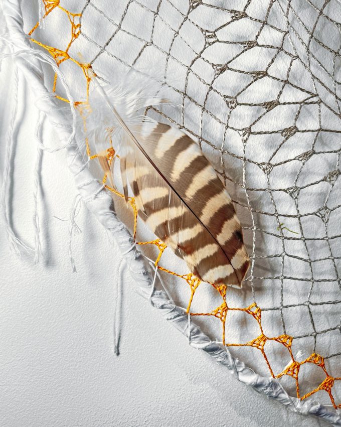 Handmade Dreamcatcher – 86cm Diameter with Gyr/Saker Falcon Feathers